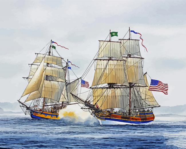 Navy American Tall Ships Diamond Painting