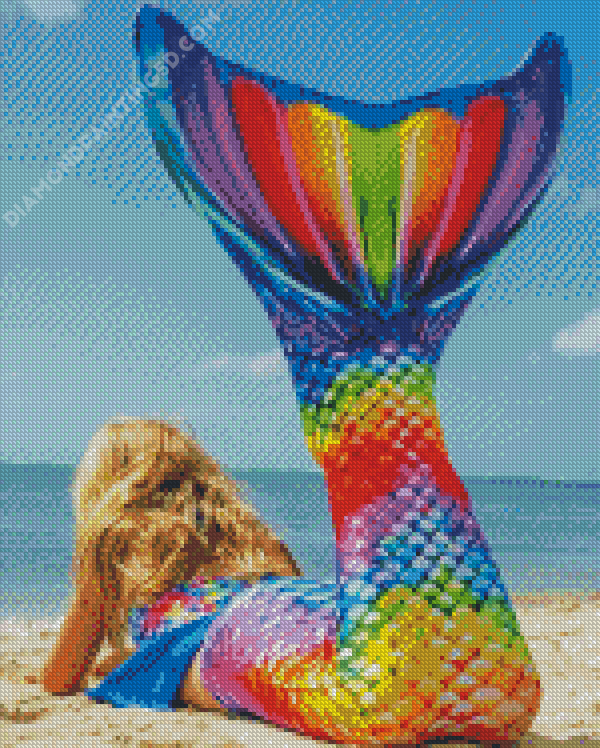 Rainbow Mermaid Tail Diamond Painting