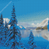 Snowy Rawson Lake Alberta Diamond Painting