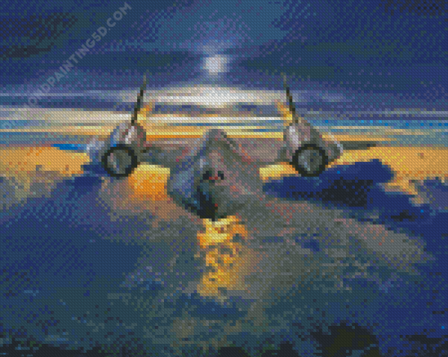 SR 71 Blackbird Airplane Diamond Painting