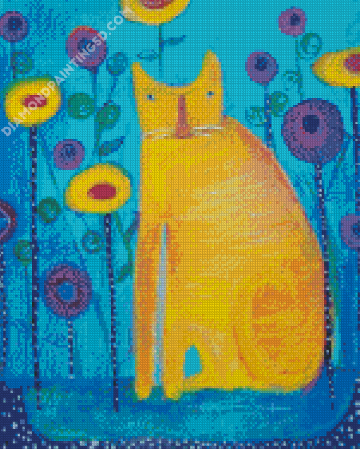 The Yellow Fat Cat Diamond Painting