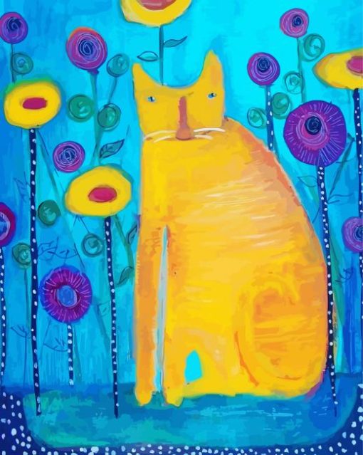 The Yellow Fat Cat Diamond Painting