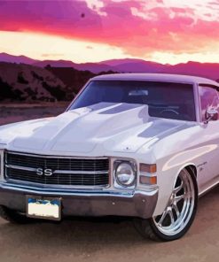 White Chevy Chevelle SS Diamond Painting
