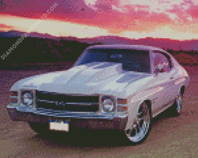 White Chevy Chevelle SS Diamond Painting