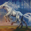 White Sleipnir Horse Art Diamond Painting