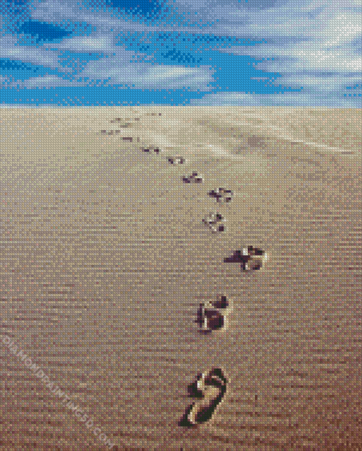 Footprints in Sand Diamond Painting