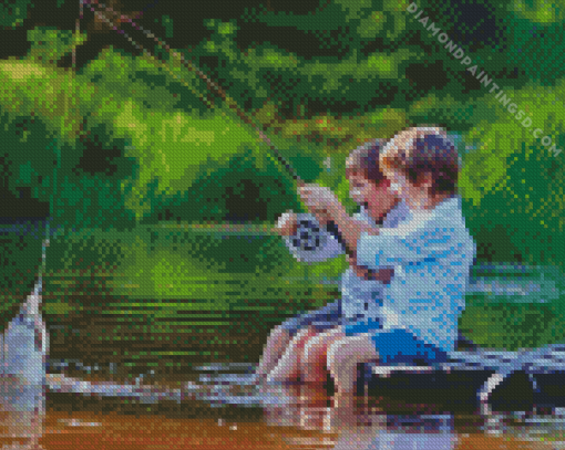 Boys Fishing Diamond Painting