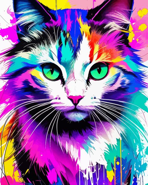Colourful Cat Diamond Painting