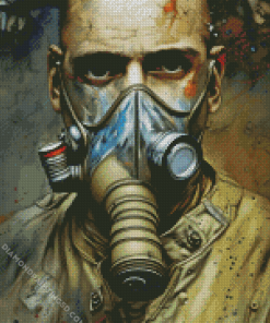 Gas Mask Man Diamond Painting