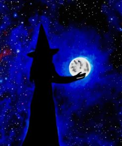 Witch Holding Moon Diamond Painting