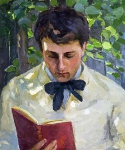 Young Man Reading Book Diamond Painting