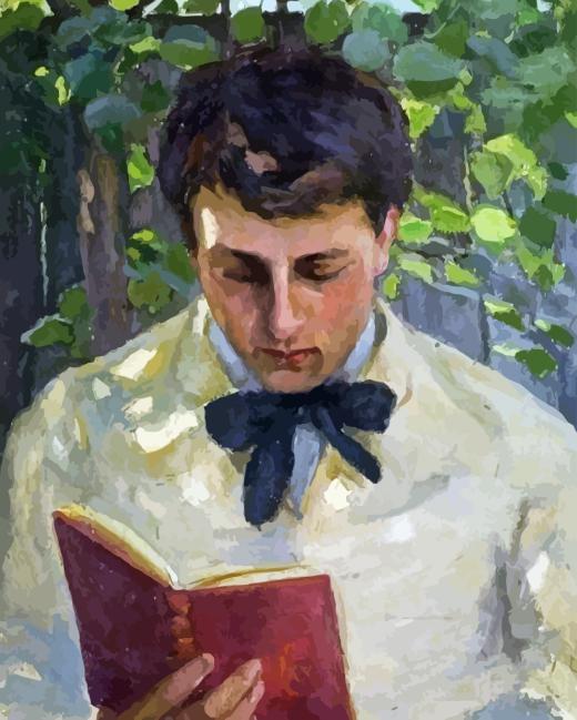 Young Man Reading Book Diamond Painting