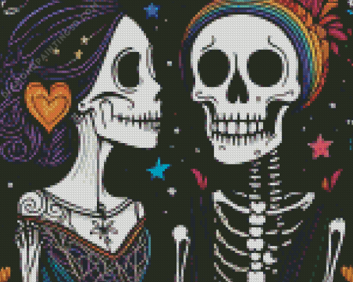 Day of the Dead Romance Diamond Painting