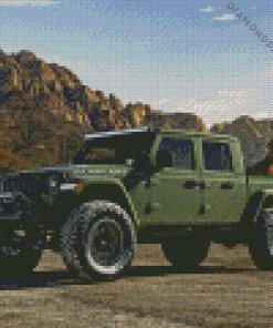 Green Jeep Diamond Painting