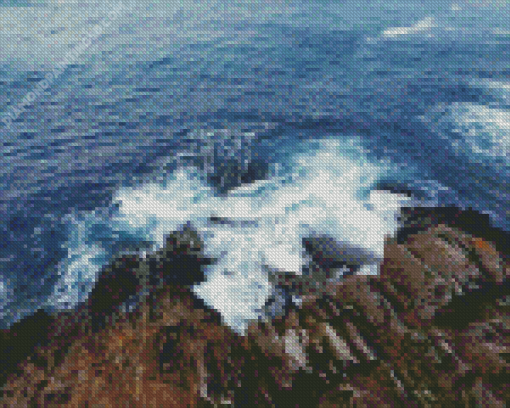Waves Over Rock Diamond Painting