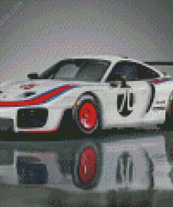 White Porsche Racing Diamond Painting