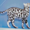 White Bengal Cat Diamond Painting