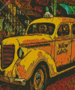 Yellow Cab Diamond Painting