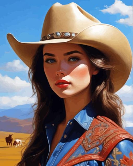 Female Cowgirl Diamond Painting