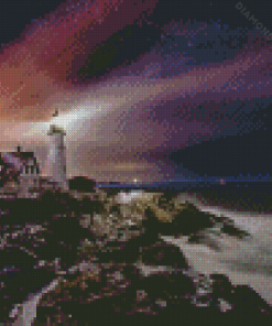 Lighthouse Night Time Diamond Painting