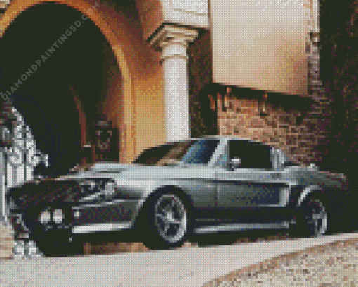 Grey 1967 Ford Mustang Diamond Painting