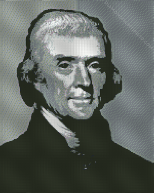 Black And White Thomas Jefferson Diamond Painting