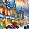 Vintage Christmas Evening Scenery Diamond Painting