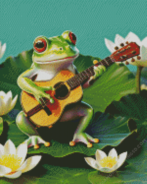 Frog Playing Guitar Diamond Painting