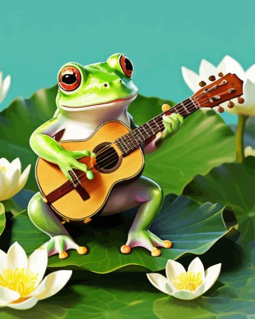 Frog Playing Guitar Diamond Painting