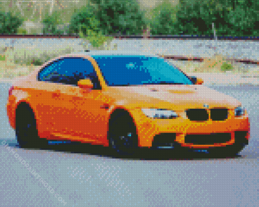 Orange BMW 3 Diamond Painting