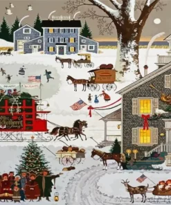 Cape Cod Christmas By Charles Wysocki Diamond Painting