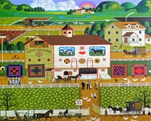 Charles Wysocki Amish Neighbors Diamond Painting 