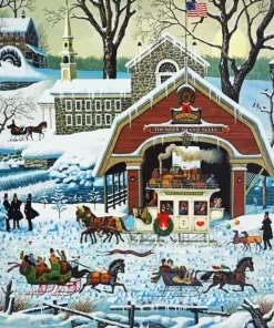 Christmas 1987 By Charles Wysocki Diamond Painting