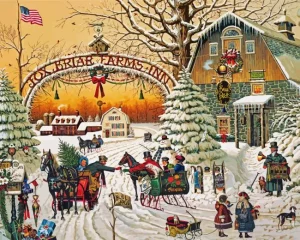 Christmas Greeting By Charles Wysocki Diamond Painting 